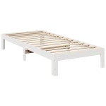 vidaXL Cadru de pat fără saltea, alb, 80x200 cm, lemn masiv de pin