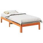 vidaXL Cadru de pat fără saltea maro ceruit 80x200 cm lemn masiv pin