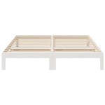 vidaXL Cadru de pat fără saltea, alb, 160x200 cm, lemn masiv pin
