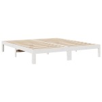 vidaXL Cadru de pat fără saltea, alb, 180x200 cm, lemn masiv pin