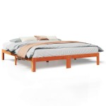 vidaXL Cadru de pat fără saltea, maro ceruit 180x200 cm lemn masiv pin