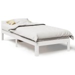 vidaXL Cadru de pat fără saltea, alb, 80x200 cm, lemn masiv de pin