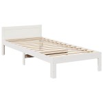 vidaXL Cadru de pat fără saltea, alb, 80x200 cm, lemn masiv de pin