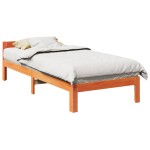 vidaXL Cadru de pat fără saltea maro ceruit 80x200 cm lemn masiv pin vidaXL Cadru de pat fără saltea maro ceruit 80x200 cm lemn masiv pin