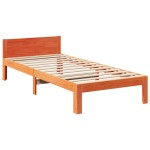 vidaXL Cadru de pat fără saltea maro ceruit 80x200 cm lemn masiv pin vidaXL Cadru de pat fără saltea maro ceruit 80x200 cm lemn masiv pin