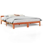 vidaXL Cadru de pat fără saltea, maro ceruit 180x200 cm lemn masiv pin