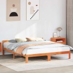 vidaXL Cadru de pat fără saltea, maro ceruit 180x200 cm lemn masiv pin
