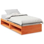 vidaXL Pat de zi fără saltea ceară maro 100x200 cm lemn masiv de pin vidaXL Pat de zi fără saltea ceară maro 100x200 cm lemn masiv de pin