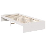 vidaXL Pat de zi fără saltea, alb, 80x200 cm, lemn masiv pin