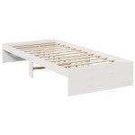 vidaXL Pat de zi fără saltea, alb, 90x190 cm, lemn masiv pin