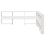 vidaXL Bibliotecă tăblie în formă de L, alb, 180 cm, lemn masiv de pin vidaXL Bibliotecă tăblie în formă de L, alb, 180 cm, lemn masiv de pin