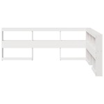 vidaXL Bibliotecă tăblie în formă de L, alb, 160 cm, lemn masiv de pin