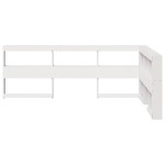 vidaXL Bibliotecă tăblie în formă de L, alb, 130 cm, lemn masiv de pin