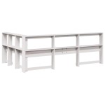 vidaXL Bibliotecă tăblie în formă de L, alb, 130 cm, lemn masiv de pin