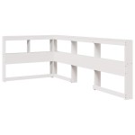 vidaXL Bibliotecă tăblie în formă de L, alb, 100 cm, lemn masiv de pin