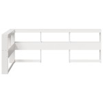 vidaXL Bibliotecă tăblie în formă de L, alb, 80 cm, lemn masiv de pin