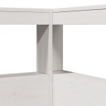 vidaXL Bibliotecă tăblie în formă de L, alb, 80 cm, lemn masiv de pin