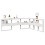 vidaXL Bibliotecă tăblie în formă de L, alb, 140 cm, lemn masiv de pin vidaXL Bibliotecă tăblie în formă de L, alb, 140 cm, lemn masiv de pin