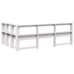 vidaXL Bibliotecă tăblie în formă de L, alb, 130 cm, lemn masiv de pin vidaXL Bibliotecă tăblie în formă de L, alb, 130 cm, lemn masiv de pin