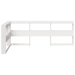 vidaXL Bibliotecă tăblie în formă de L, alb, 90 cm, lemn masiv de pin vidaXL Bibliotecă tăblie în formă de L, alb, 90 cm, lemn masiv de pin