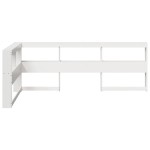 vidaXL Bibliotecă tăblie în formă de L, alb, 75 cm, lemn masiv de pin vidaXL Bibliotecă tăblie în formă de L, alb, 75 cm, lemn masiv de pin