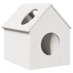 vidaXL Casă pentru pisici albă 41x50x50 cm lemn masiv de pin vidaXL Casă pentru pisici albă 41x50x50 cm lemn masiv de pin