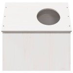 vidaXL Casă pentru pisici albă 41x50x50 cm lemn masiv de pin vidaXL Casă pentru pisici albă 41x50x50 cm lemn masiv de pin