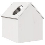 vidaXL Casă pentru pisici albă 41x50x50 cm lemn masiv de pin vidaXL Casă pentru pisici albă 41x50x50 cm lemn masiv de pin