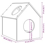 vidaXL Casă pentru pisici albă 41x50x50 cm lemn masiv de pin vidaXL Casă pentru pisici albă 41x50x50 cm lemn masiv de pin