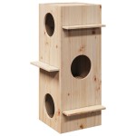 vidaXL Casă pentru pisici 43x43x90 cm din lemn masiv de pin vidaXL Casă pentru pisici 43x43x90 cm din lemn masiv de pin