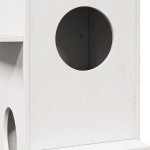 vidaXL Casă pentru pisici albă 43x43x90 cm din lemn masiv de pin vidaXL Casă pentru pisici albă 43x43x90 cm din lemn masiv de pin