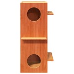 vidaXL Ceară pentru Casă pisici maro 43x43x90 cm Lemn masiv de pin
