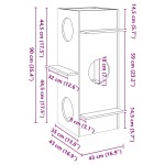 vidaXL Ceară pentru Casă pisici maro 43x43x90 cm Lemn masiv de pin