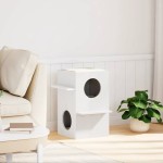 vidaXL Casă pentru pisici albă 43x43x60 cm din lemn masiv de pin vidaXL Casă pentru pisici albă 43x43x60 cm din lemn masiv de pin