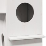 vidaXL Casă pentru pisici albă 43x43x60 cm din lemn masiv de pin vidaXL Casă pentru pisici albă 43x43x60 cm din lemn masiv de pin