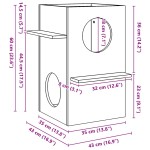 vidaXL Casă pentru pisici albă 43x43x60 cm din lemn masiv de pin vidaXL Casă pentru pisici albă 43x43x60 cm din lemn masiv de pin