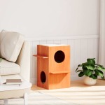 vidaXL Ceară pentru Casă pisici maro 43x43x60 cm Lemn masiv de pin vidaXL Ceară pentru Casă pisici maro 43x43x60 cm Lemn masiv de pin