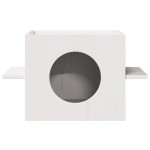 vidaXL Casă pentru pisici albă 51x35x30 cm din lemn masiv de pin