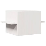 vidaXL Casă pentru pisici albă 51x35x30 cm din lemn masiv de pin