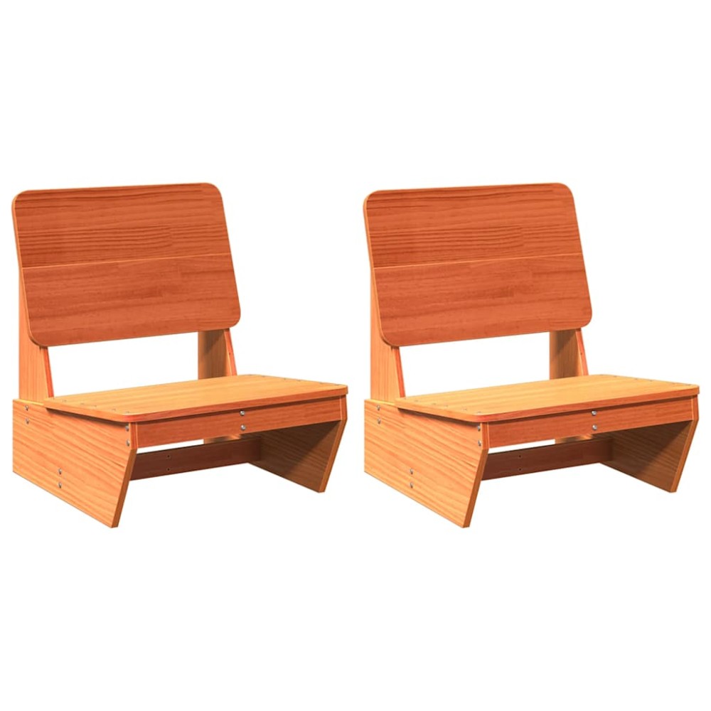 vidaXL Scaune grădină 2 buc maro ceară 60x64x70,5 cm lemn masiv de pin