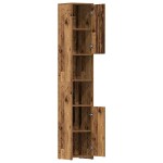 vidaXL Dulap de baie, Lemn vechi, 30x30x183,5 cm, PAL