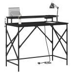 vidaXL Birou Stejar negru 100 x 50 x 86.5 cm Lemn compozit