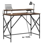 vidaXL Birou Stejar afumat 100 x 50 x 86.5 cm Lemn compozit