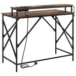 vidaXL Birou Stejar afumat 100 x 50 x 86.5 cm Lemn compozit