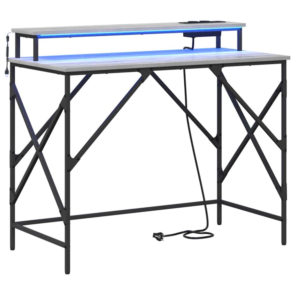 vidaXL Birou sonoma gri 100 x 50 x 86.5 cm Lemn compozit