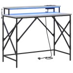 vidaXL Birou cu depozitare sonoma gri 100 x 50 x 86.5 cm Lemn compozit