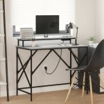vidaXL Birou cu depozitare sonoma gri 100 x 50 x 86.5 cm Lemn compozit