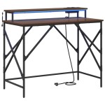 vidaXL Birou Stejar brun 100 x 50 x 86.5 cm Lemn compozit