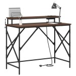 vidaXL Birou Stejar brun 100 x 50 x 86.5 cm Lemn compozit