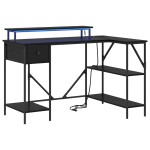 vidaXL Birou cu sertar Stejar Negru 120 x 79 x 86,5 cm Lemn compozit